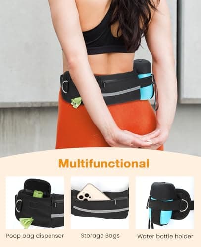 Pecute Hands Free Dog Leash with Adjustable Waist Belt for Running Hiking — view 3