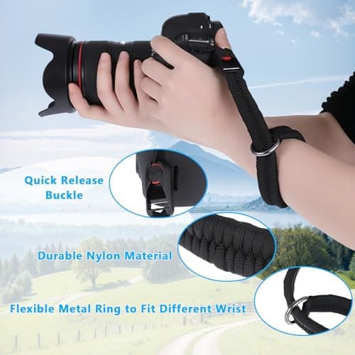 Black Fast Camera Strap with 4 Color Quick Release Buckle for Photographers — view 3