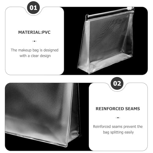 DIYEAH 10pcs Travel Toiletry Bag with Reinforced Seams and PVC Design, Small Size Cosmetic Bag for Outdoor and Fitness Essentials Organising — view 3