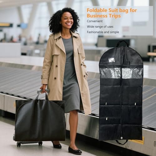 Vnvnvnv 51" Dress Bags Covers Long Suit Covers For Men Women with 4 Pockets — view 6
