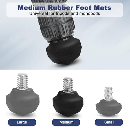 Manbily 3 PCS Rubber Foot Pads for Tripod & Monopod, 3/8 inch Screw Universal Size Replacement Non-Slip Camera Tripod Leg Feet, Accessory Mount Adapter (3.5cm* 3.5cm) — view 4