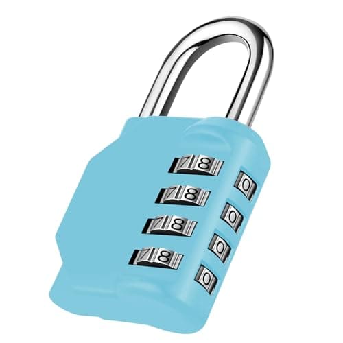 NAGE Padlock, Combination Lock 4 Digit, Code Padlock (1P, Sky Blue)