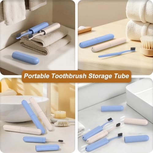 AMCC 2 Pack Travel Toothbrush Case Portable Plastic Holder Protector Cover — view 5