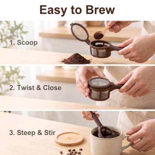 Reusable Coffee/Tea Infuser – Fine Mesh Strainer, Loose Leaf & Ground — view 4