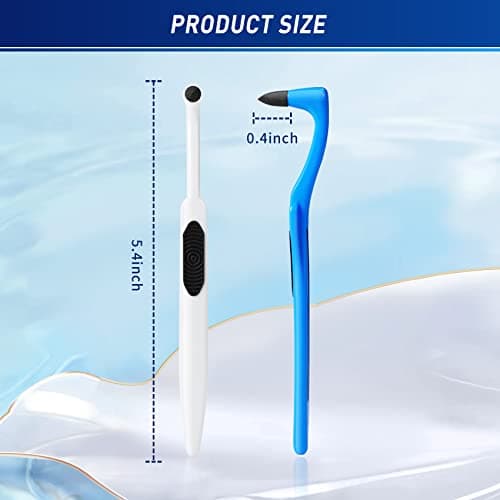 Annhua Tooth Stain Eraser and Remover Tool, 2 PCS Manual Surface Stain Cleaner for Teeth with Non-Slip Handle, Personal Oral Care Kit for Home and Travel - Blue and White — view 2
