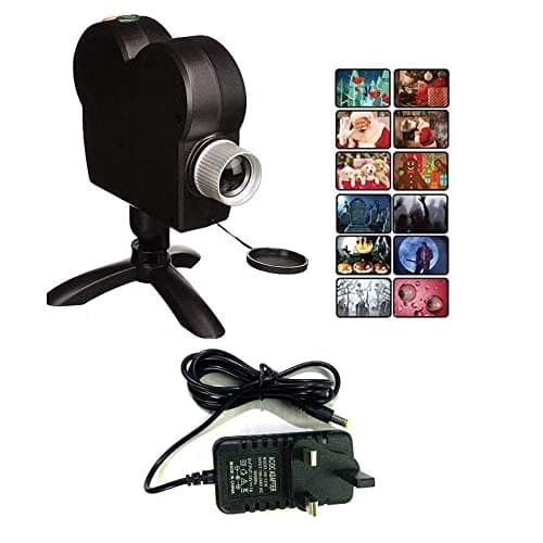 Christmas Halloween Window Projector Lights,12 Movies Festival LED Projection Decoration Spotlight,Switch Between 6Christmas&6Halloween, for Indoor Outdoor Party Turns Your Windows into Movie
