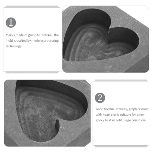 Heart Shape Graphite Casting Mold for Brass and Copper Melting — view 3