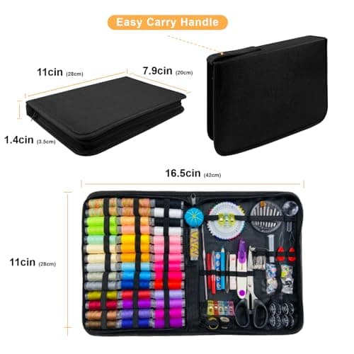 HYHJMISTY Sewing kit, Needle and Thread Kit for Sewing, 186 Pcs Sewing Accessories for Travel, Home, School and DIY Gift, Needles, Scissors, 43XL Thread Spools — view 6