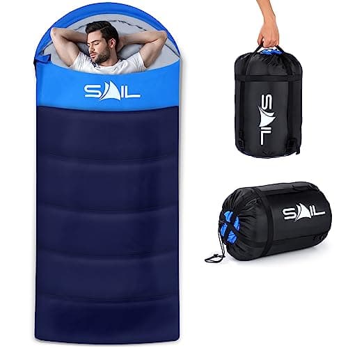 SAIL Extra Wide Sleeping Bag XXL for Big Tall Adults, 230x100 cm, Blue