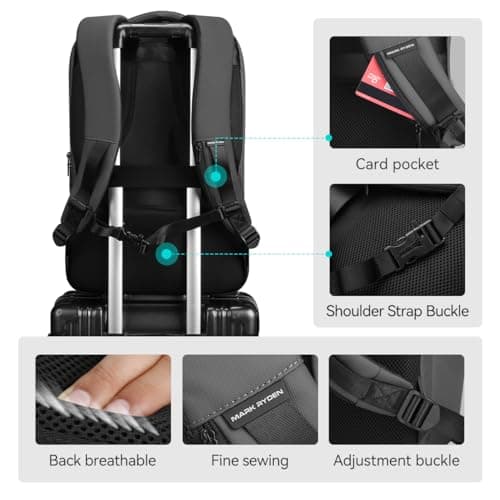 MARK RYDEN mens backpack Large Capacity waterproof laptop backpack business men with USB Charging Port for Official Travel Hiking Pack Fits Under 17.3 Inch Laptop — view 5