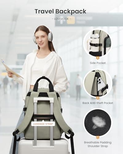 LOVEVOOK Backpack Womens, School Bag for Girls, 15.6 Inch Laptop Backpacks — view 6