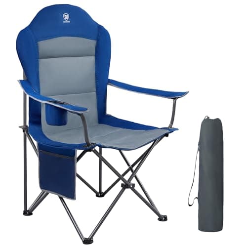 EVER ADVANCED Camping Chairs for Adults Heavy Duty Up to 160kg Blue