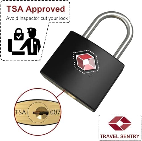 TSA Luggage Locks with Keys, [4 Packs][8 Keys] Diyife Key Travel Locks, Suitcase Padlock for Luggage, Keyed Luggage Locks Brass for Gym Lockers, Laptop Bags,Travel Suitcases etc — view 3