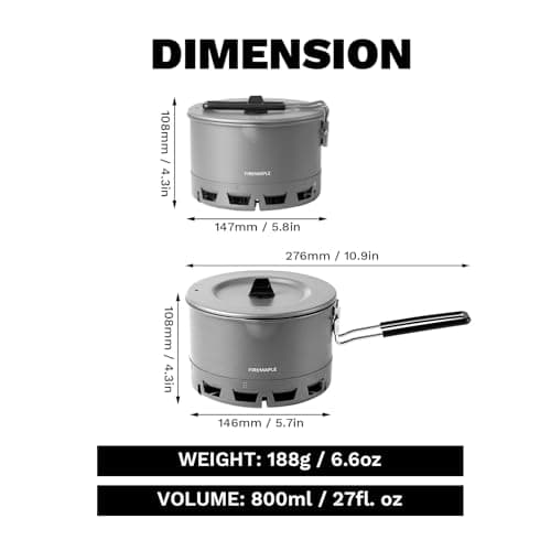Fire-Maple Petrel Ramen Pot Ultralight 800ml Aluminum Camping Pot(188g) — view 2