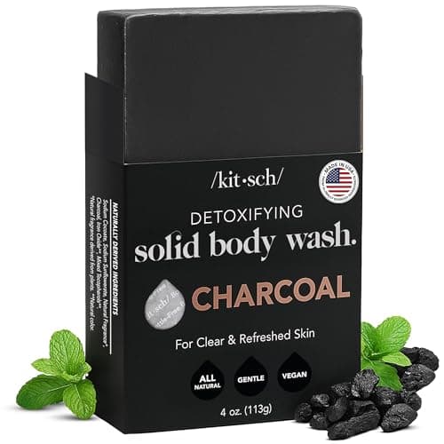 Kitsch Charcoal Soap Body Wash Bar 113g - Detoxifying Bar Soap