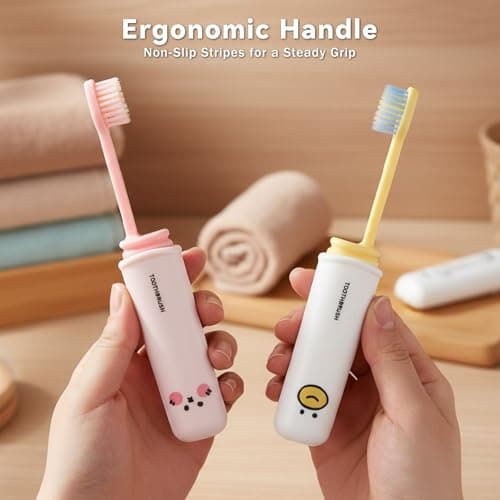 QFGasre 2 Pcs Folding Toothbrush Travel Toothbrushes with Case for Adults — view 6