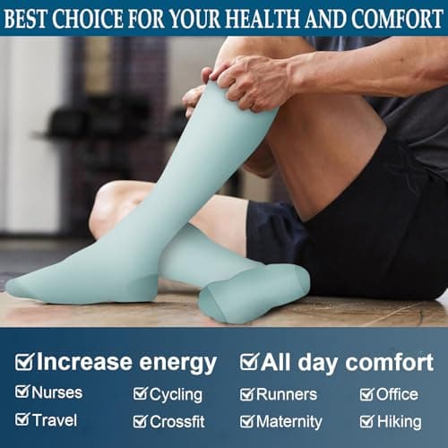 8 Pairs Compression Socks for Women & Men 15-20 mmHg Compression Stockings for Blood Circulation,Support Socks for Running,Nurses,Athletic,Hikin (colorful, S/M) — view 6