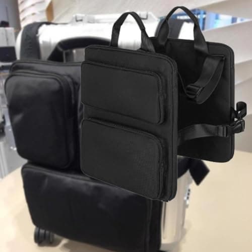 FewNvWa Luggage Organizer Bag Over Luggage Organizer Carry Pockets Laptop Sleeve Polyester Material Adjustable Straps Quick Release Hook Suitable, Black — view 6