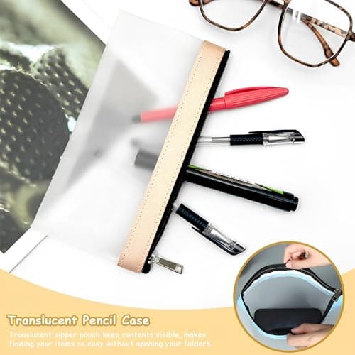 DAZISEN Clear Pencil Case - See Through Plastic Pencil Case Clear Storage Pouch with Zipper for Girls Boys Usage in School Office Home and Travel, Black — view 4
