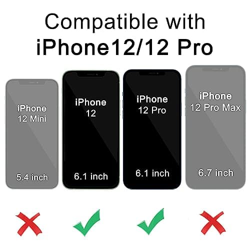 DEERLAMN for iPhone 12 Case,iPhone 12 Pro Case with Slide Camera Cover+Screen Protector(2 Packs),Rotated Ring Kickstand Military Grade Shockproof Protective Cover-Navy Blue — view 2