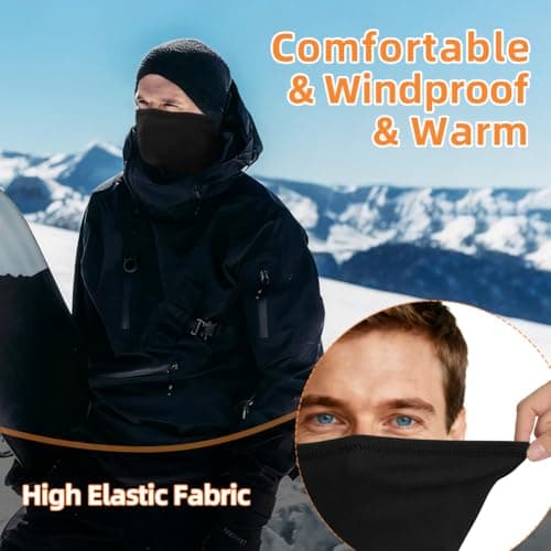 AUYAO Fleece Neck Warmer Thermal Snoods Unisex Winter Cold Weather Knitted Neck Covering Scarf Neck Gaiters Warmer Snoods Headwear Bandana For Motorcyclists Sports Outdoor 4 Colors — view 6