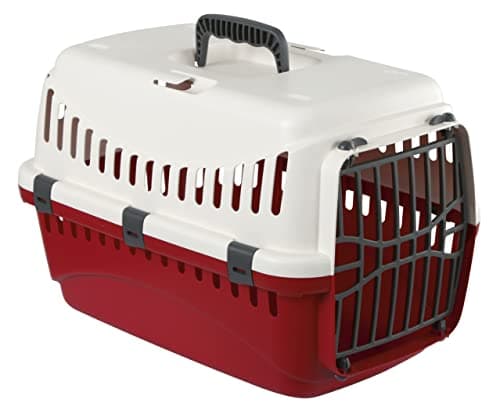 Kerbl Transport Box Expedion with Plastic Door, 45 x 30 x 30 cm, Creme/ Bordeaux