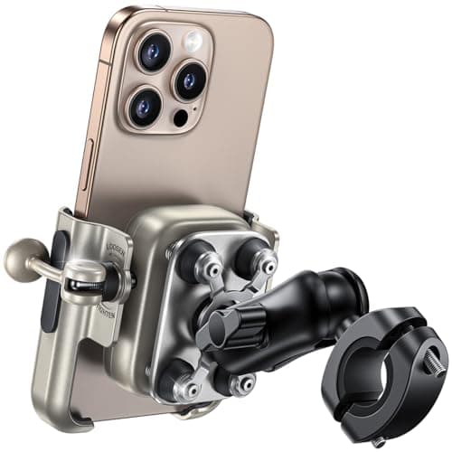 Lamicall Motorbike Phone Holder [Dual Anti-Shock] - [2025 All-Metal] Bike Phone Holder, Anti-theft Motorcycle Phone Mount with Extendable Arm, Camera Friendly for 4.7-7.2" Phone - Champagne Gold