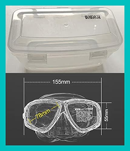 WOWDECOR Scuba Diving Mask Snorkel Mask, Panoramic View Anti-Fog Dive Mask Swim Goggles Snorkeling Gear for Adults Kids with Nose Cover (Blue, minus 1.5) — view 5
