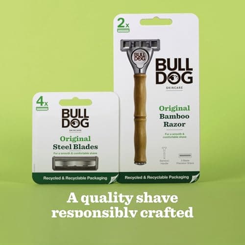 Bulldog Skincare - Original Bamboo Razor Multipack, Smooth Glide Razor Handle Plus 9 Blade Refills for Men — view 6