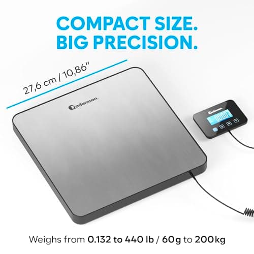 Parcel Scales - 440 lbs/0.35oz - Heavy-Duty & High Accurate Digital Postal Scale with Hold/Tare Function - Perfect for Packages, Luggage, Industrial Use - Battery & Cable Included — view 2