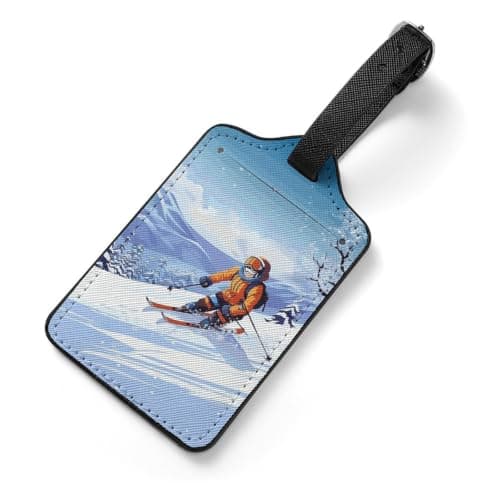 Winter Skiing Luggage Tags with Id Card & Adjustable Strap — view 3