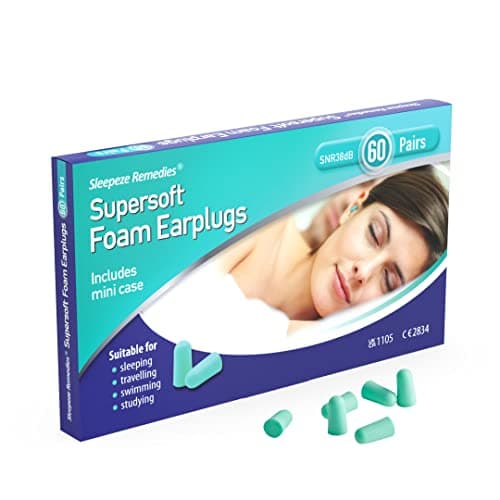 Sleepeze Remedies Super Soft Ear Plugs Reusable 60 x Pair, Premium Noise Cancelling Ear Plugs, Disposable Foam Earplugs for Sleeping, Ear Defenders for Study, Travel, Snoring, Swimming, Adults, Kids