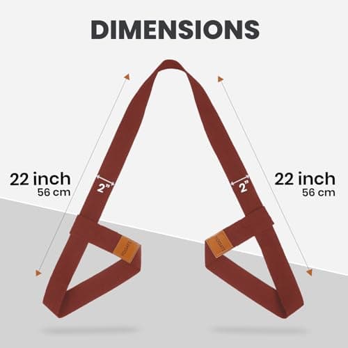 YOGATI® Adjustable Non-Slip Yoga Mat Strap | Yoga Straps for Stretching, Pilates Mat Carry Strap and Fitness Stretch Straps, Exercise Mat Sling for Travel, Gym, Studio and Home Workouts - Red — view 6