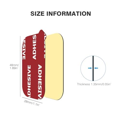 VIIMAKE 6pcs Rectangle Sticky Adhesive Replacement Kit, for Magnetic Car Dashboard Phone Mount Base Sticker Parts, Double Side Tape Adhesive Pads (Red) — view 2