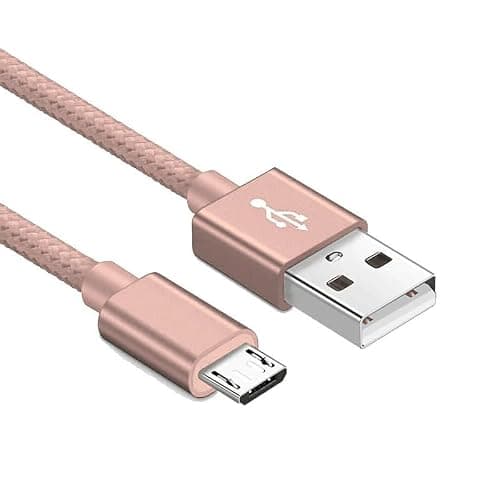 iTechCover Braided USB Cable Charging Cord/Charger Power Lead Wire Compatible with Juice Jumbo Marshmallow Speaker/Rose Gold / (1m / 3.3ft) — view 2
