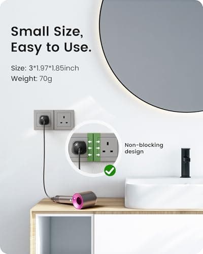 LENCENT 2 Pack EU to UK Plug Adapter,Black — view 4