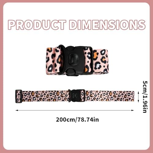2 PCS Leopard Print Luggage Straps for Suitcases, Adjustable Suitcase Straps Heavy Duty Suitcase Belts, Baggage Identifiers Suitcase Accessories with Quick Release Buckle — view 3