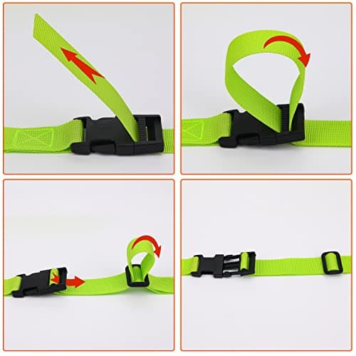 Hiziwimi 6Pcs Green Luggage Straps for Suitcases with Quick-Release Buckle — view 3