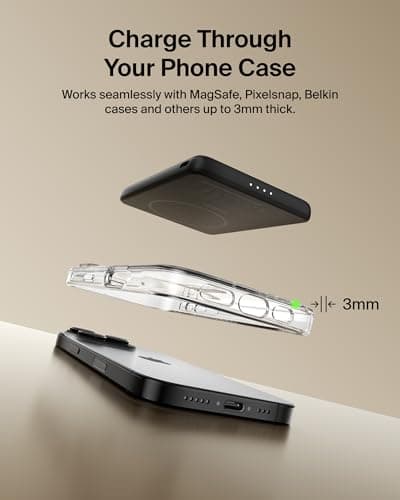 Belkin BoostCharge 5000mAh Slim Magnetic Power Bank with USB C Port - Black — view 6