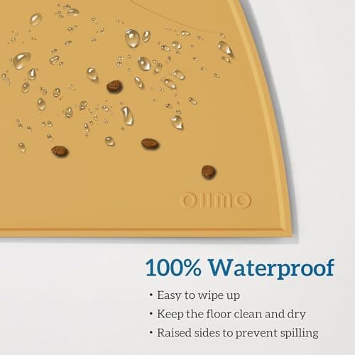 OHMO Silicone Cat Food Mat for Food&Water Bowls, 46x25cm, Honey — view 4