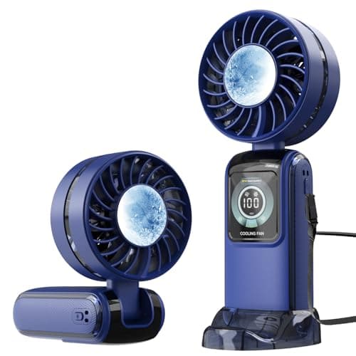 RaMokey Handheld Fan with Ice Cooler, Portable USB Rechargeable Fans