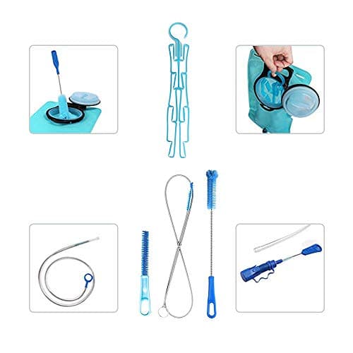 4 in 1 Hydration Bladder Cleaning Set - Universal Water Reservoir Cleaner, Long & Small Brushes, Big Brush for Bladder, Collapsible Hanger for Drying — view 3