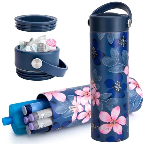 SUNMON Insulin Cooler Travel Case for Flight, GLP-1 Pen Case with Ice Packs, Diabetic Injection Cooler for Diabetes Supplies, Portable Medical Bottle for 1-5 Pens, 8-10 Hours Cooling (Magnolia)