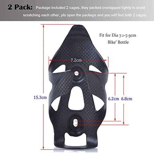 ThinkTop 2 Pack Ultra-Light Full Carbon Fiber Bike Water Bottle Cage Holder — view 6