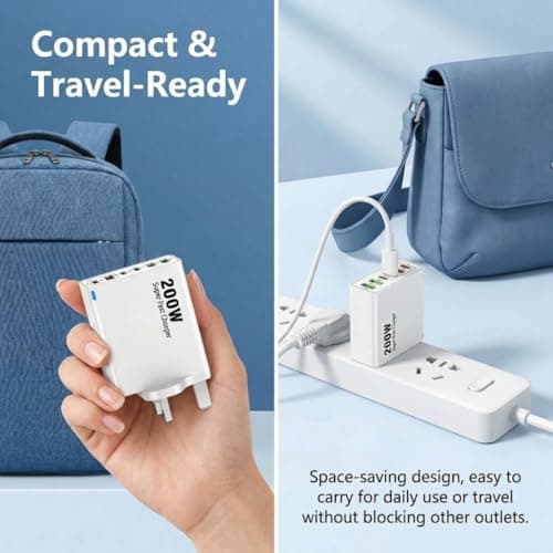 200W USB C Charging Station with 6 Ports, Multi USB Charger with PD — view 5