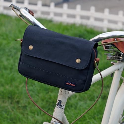 TOURBN Waterproof Canvas Bike Panniers Bicycle Pouch Handlebar Bag Black — view 4