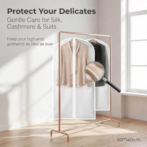 GadSteam 5 Pack Dress Bags Covers Long,60 x 140cm Garment Bags for Hanging Clothes Protector Bag, Waterproof Dustproof Clothes Covers with Smooth Zip for Wedding Dresses, Suits, Long Coats, Jackets — view 3