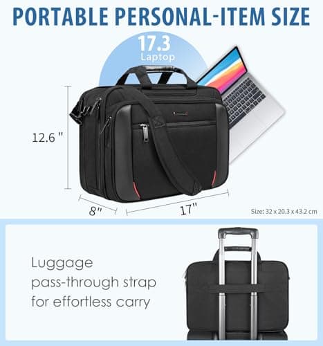 EMPSIGN 17.3 Inch Laptop Bag Briefcase for Men Women Shoulder Messenger Bag — view 4