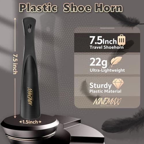 NINEMAX Small Shoe Horn Plastic,Travel Shoehorn for Men Women Kids(3Pc) — view 2