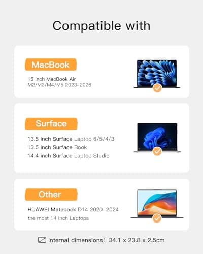 Inateck Laptop Bag for 15 inch MacBook Air M5 M4 M3 M2 2023-2026 — view 2
